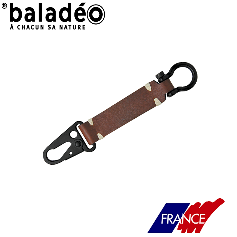 Keychain carabiner 'Colonel', brown