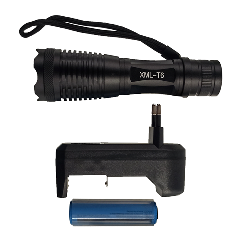 High Power Rechargeable T6 Led 2000 Lum. Torch Fla