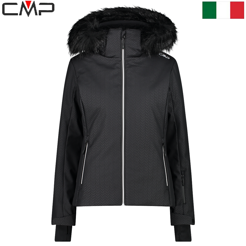 Women's ski jacket with detachable hood