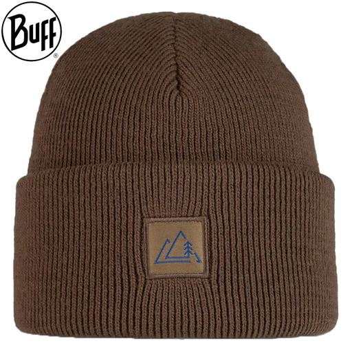 KNITTED HAT FRINT BRINDLE BROWN