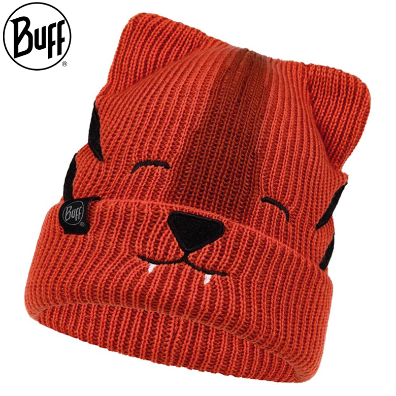 KNITTED HAT FUNN TIGER TANGERINE