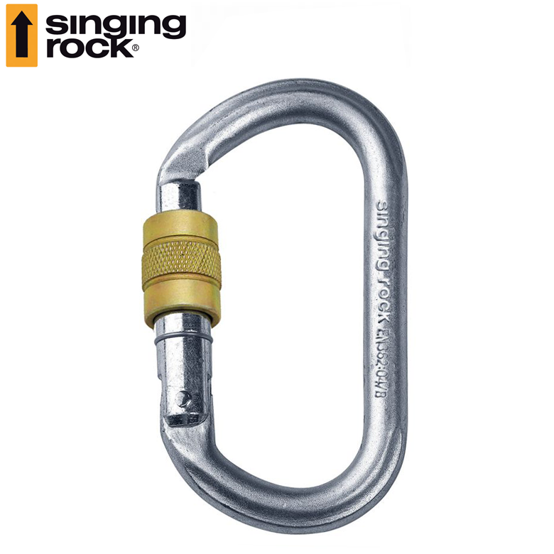 Steel Oval Carabiner, Screw Gate