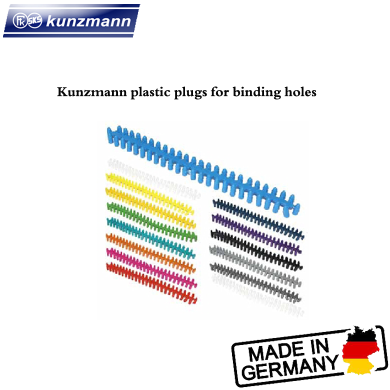 plastic plugs for binding holes, 10 ribs, ass. col