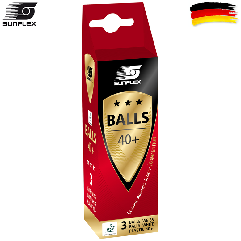 TT-ball 40+, white, 3 pcs. ITTF