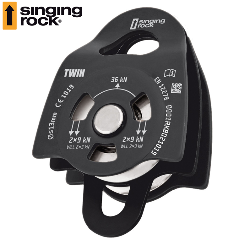 Pulley TWIN roll black