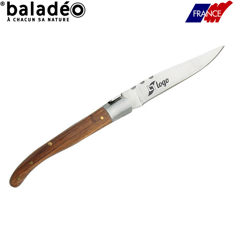 Laguiole knife, 11 cm, zebra wood, with pouch