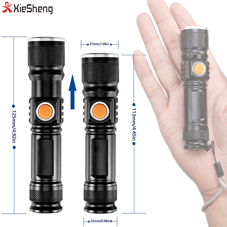 Flashlight with bike clip/front/Led/Waterproof/USB