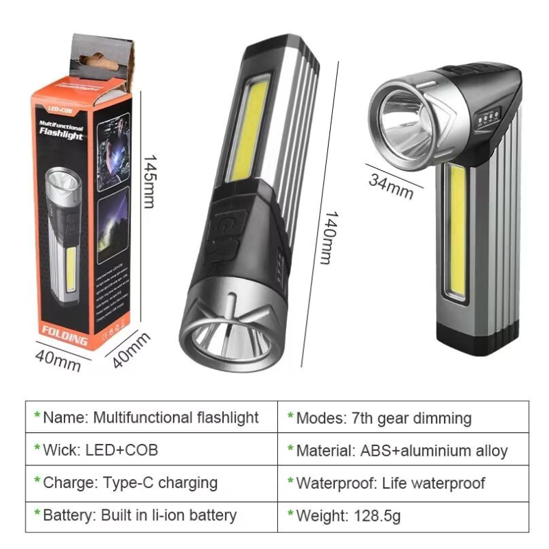 Multifunctional Flashlight LED+COB