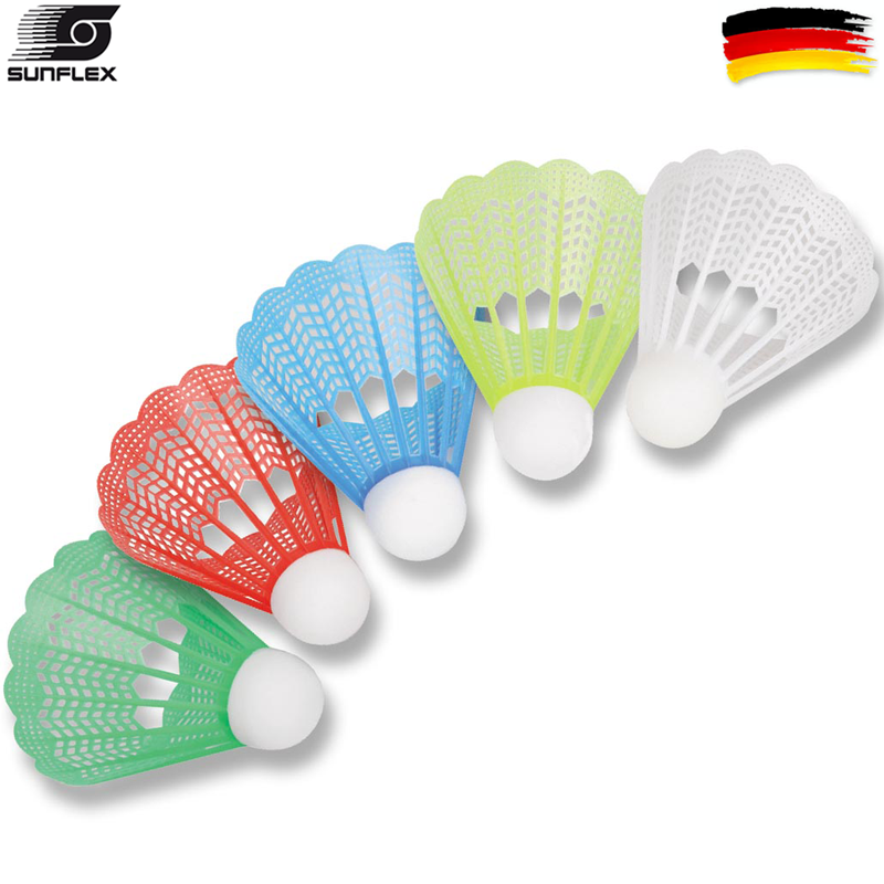 SUNFLEX SHUTTLECOCK COLORFUL, 5 pcs