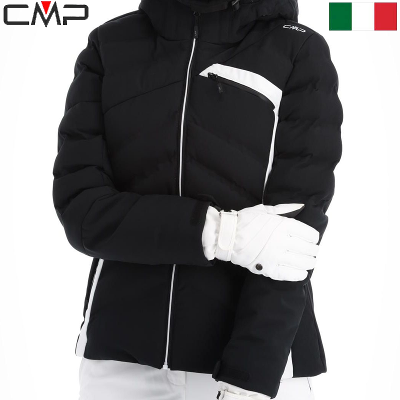 Women's ski jacket with diagonal stitching