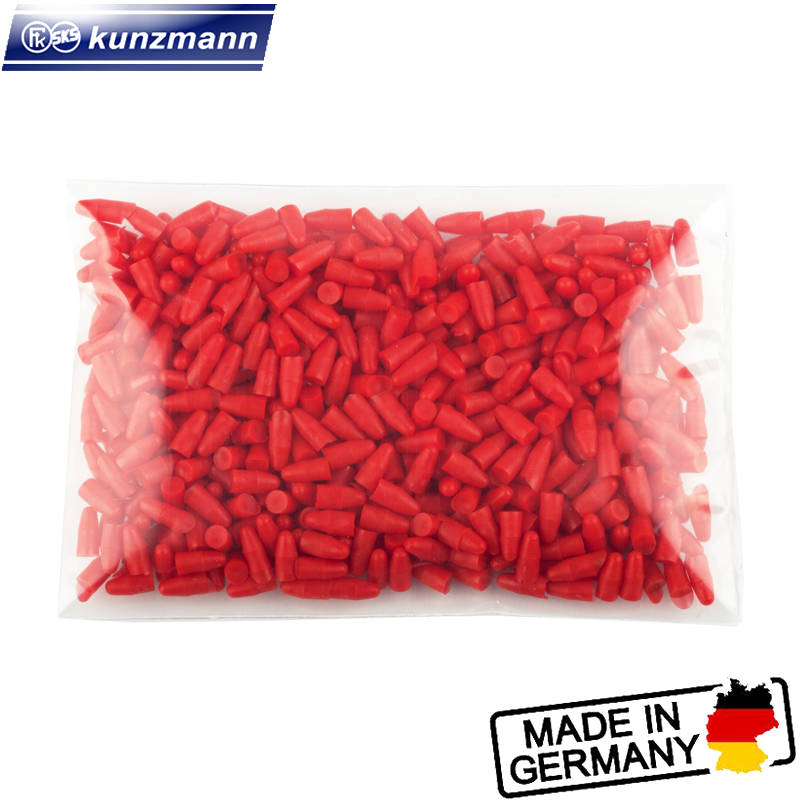 single plastic plugs, 900 pcs. in box, red