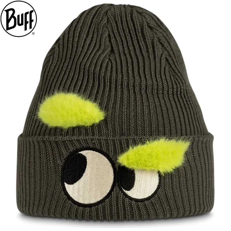 Knitted Beanie Fun Eyes Beetle Green