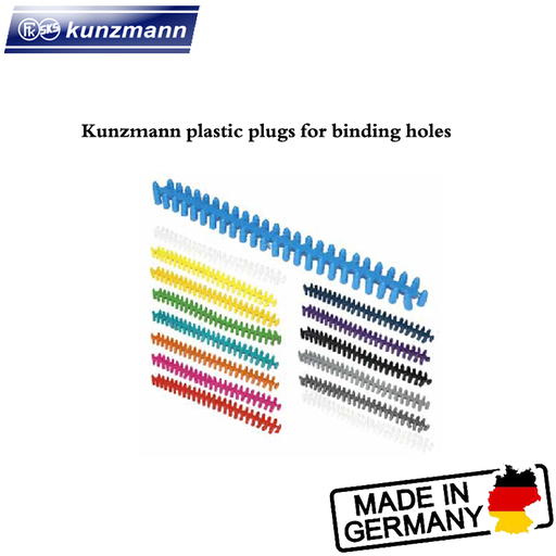 plastic plugs for binding holes, 10 ribs, ass. col