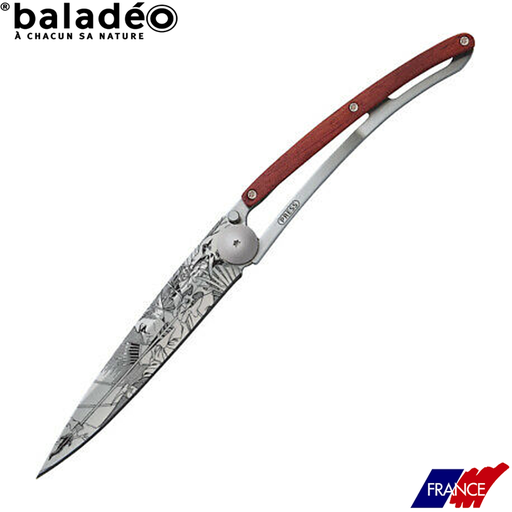 Deejo, 37g, Pocket knife, Titanium, Coral wood, El