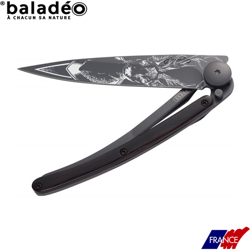 Deejo, 37g, Pocket knife, Black, Juniper wood, Dee