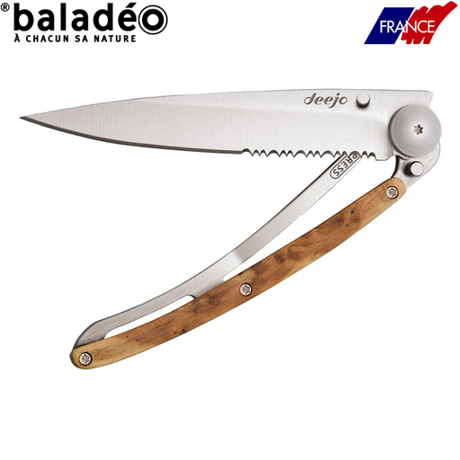 Deejo, 27g, Pocket knife, Titanium, Olive wood, DE