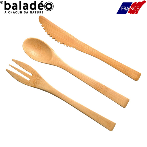 3-pieces cutlery set ‘Nagano’ in bamboo