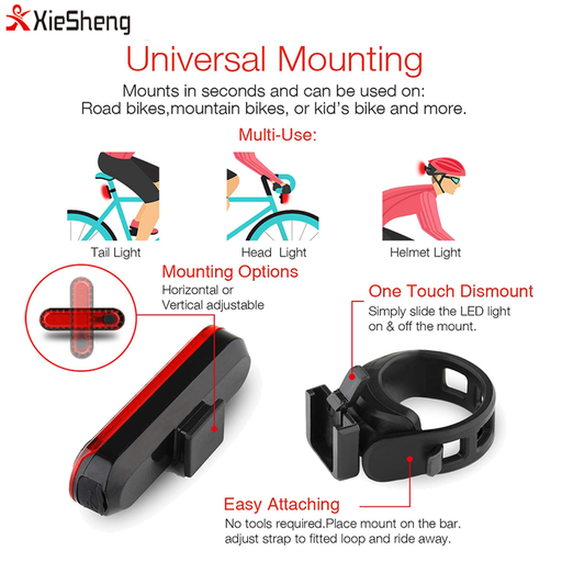 Bicycle Rear light /USB/LED/Waterproof