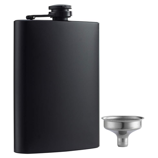 მათარა YWQ Hip Flask for Liquor Matte Black 8 Oz S