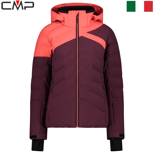 Women's ski jacket with diagonal stitching